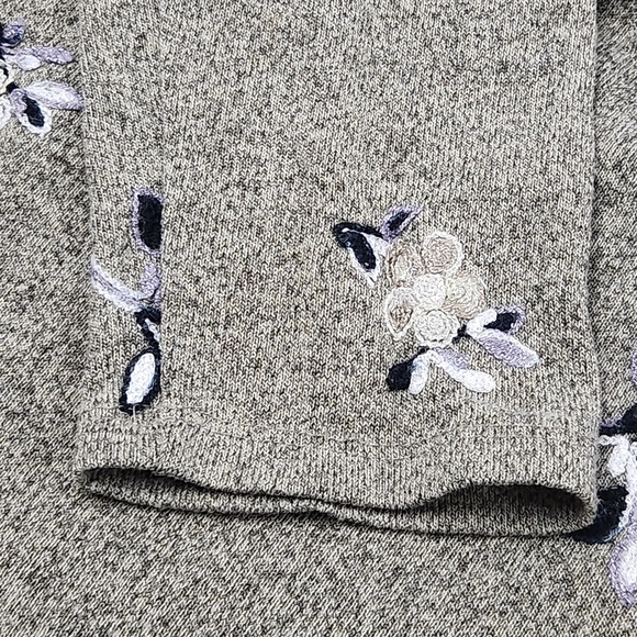 2/$30 Anthropologie Fig and Flower Open Front Embroidered Cardigan Floral Spring - Picture 8 of 11